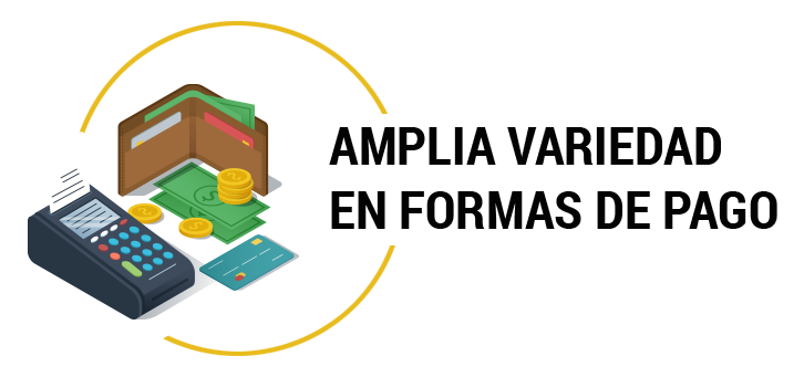 Amplia variedad de formas de pago